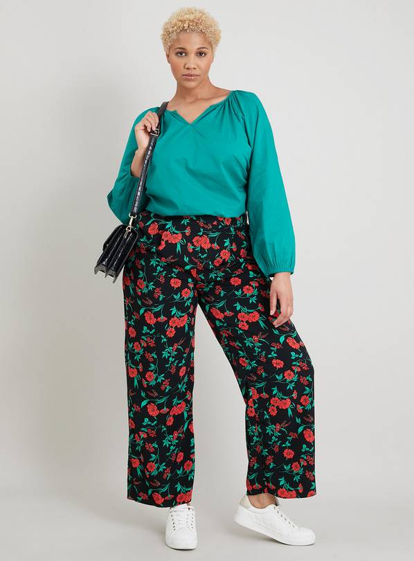 Red 2024 floral pants